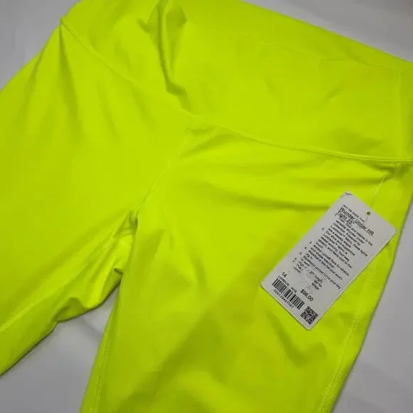 Lululemon Wunder Under High-Rise Tights 25” Electric Yellow Size 14 NWT